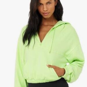 ALO YOGA Stadium Quarter Zip Hoodie- Size M- Lime Green